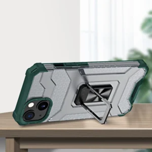 Crystal Ring Kickstand Tough Rugged Cover Apple iPhone 13 mini žalios spalvos - Image 3