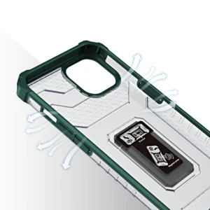 Crystal Ring Kickstand Tough Rugged Cover Apple iPhone 13 mini žalios spalvos - Image 6