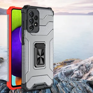 Crystal Ring Kickstand Tough Rugged Cover Samsung Galaxy A72 4G juodos spalvos - Image 4