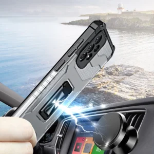 Crystal Ring Kickstand Tough Rugged Samsung Galaxy A72 4G žalios spalvos - Image 4