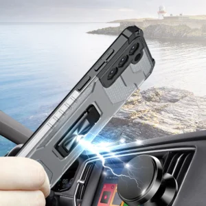 Crystal Ring Kickstand Tough Rugged Samsung Galaxy S21+ 5G (S21 Plus 5G) mėlynos spalvos - Image 4