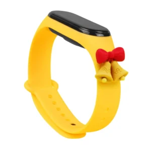 Kalėdinė apyrankė Xiaomi Mi Band 6 / Mi Band 5 Christmas Silicone Strap Bracelet geltonos spalvos (bells)