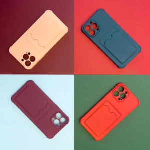 Card Armor Pouch Apple iPhone 13 Mini Card Wallet silikoninis Air Bag Armor dėklas telefonui juodos spalvos - Image 3
