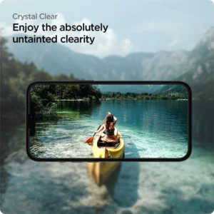 Apsauginis stiklas Spigen ALM GLASS FC Apple iPhone 13 / 13 Pro / 14 su juodos spalvos krašteliu - Image 9