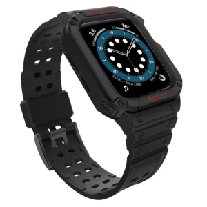 Protect apyrankė su dėklu Apple Watch 7 / SE (41/40 / 38mm) Dėklas Armored Watch juodos spalvos