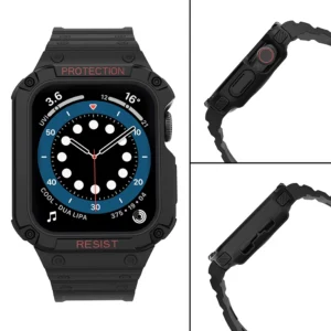 Protect apyrankė su dėklu Apple Watch 7 / SE (41/40 / 38mm) Dėklas Armored Watch juodos spalvos - Image 4