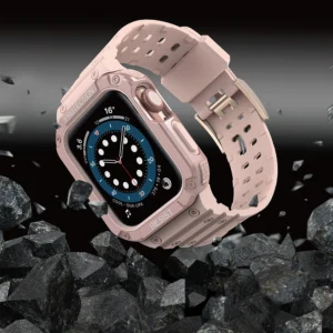 Protect apyrankė su dėklu Apple Watch 7 / SE (41/40 / 38mm) Dėklas Armored Watch rožinės spalvos - Image 6