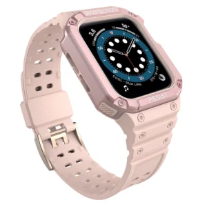 Protect apyrankė su dėklu Apple Watch 7 / SE (41/40 / 38mm) Dėklas Armored Watch rožinės spalvos