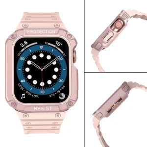 Protect apyrankė su dėklu Apple Watch 7 / SE (41/40 / 38mm) Dėklas Armored Watch rožinės spalvos - Image 4