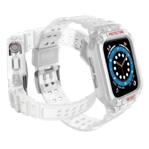 Protect apyrankė su dėklu Apple Watch 7 / 6 / 5 / 4 / 3 / 2 / SE (45 / 44 / 42mm) Dėklas Armor Watch skaidri - Image 3