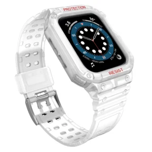 Protect apyrankė su dėklu Apple Watch 7 / 6 / 5 / 4 / 3 / 2 / SE (45 / 44 / 42mm) Dėklas Armor Watch skaidri