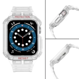 Protect apyrankė su dėklu Apple Watch 7 / 6 / 5 / 4 / 3 / 2 / SE (45 / 44 / 42mm) Dėklas Armor Watch skaidri - Image 4