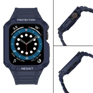 Protect apyrankė su dėklu Apple Watch 7 / SE (45/44 / 42mm) Dėklas Armored Watch mėlynos spalvos - Image 4