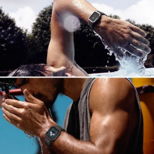 Protect apyrankė su dėklu Apple Watch 7 / SE (45/44 / 42mm) Dėklas Armored Watch žalios saplvos - Image 7