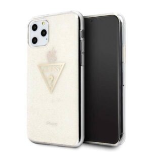 Apple iPhone 11 Pro Guess Hard dėklas Glitter Triangle (GUHCN58SGTLGO) aukso spalvos