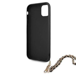 Apple iPhone 11 Guess dėklas Saffiano Chain (GUHCN61SASGBK) juodos spalvos - Image 7