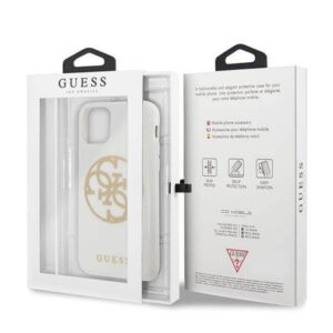 Apple iPhone 11 Pro Max Guess Hard dėklas Glitter 4G Circle Logo (GUHCN65TPUWHGLG) baltos spalvos - Image 7