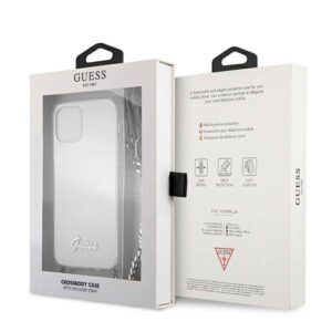 Apple iPhone 12 Pro Max Guess dėklas 4G Silver Chain (GUHCP12LKC4GSSI) skaidrus - Image 8