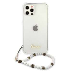 Apple iPhone 12 Pro Max Guess dėklas White Pearl (GUHCP12LKPSWH) skaidrus - Image 3