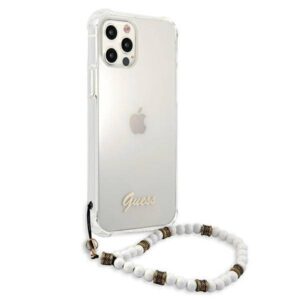 Apple iPhone 12 Pro Max Guess dėklas White Pearl (GUHCP12LKPSWH) skaidrus - Image 4