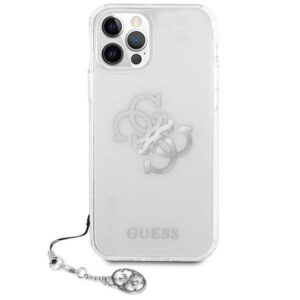 Apple iPhone 12 Pro Max Guess dėklas 4G Silver Charms Collection (GUHCP12LKS4GSI) skaidrus - Image 3