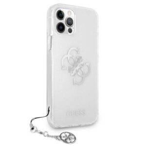 Apple iPhone 12 Pro Max Guess dėklas 4G Silver Charms Collection (GUHCP12LKS4GSI) skaidrus - Image 4