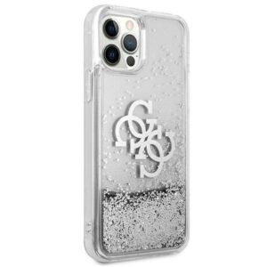 Apple iPhone 12 Pro Max Guess dėklas 4G Big Liquid Glitter (GUHCP12LLG4GSI) sidabrinės spalvos - Image 4