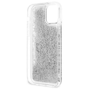 Apple iPhone 12 Pro Max Guess dėklas 4G Big Liquid Glitter (GUHCP12LLG4GSI) sidabrinės spalvos - Image 7