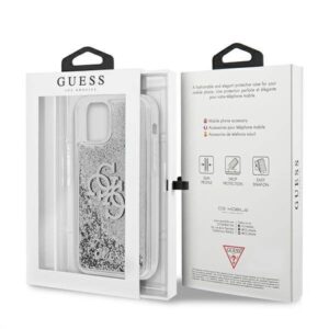 Apple iPhone 12 Pro Max Guess dėklas 4G Big Liquid Glitter (GUHCP12LLG4GSI) sidabrinės spalvos - Image 8