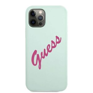 Apple iPhone 12 / 12 Pro Guess dėklas silikoninis Vintage (GUHCP12MLSVSBF) mint - Image 3