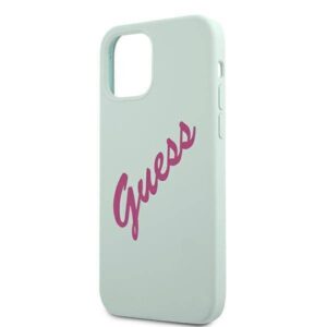 Apple iPhone 12 / 12 Pro Guess dėklas silikoninis Vintage (GUHCP12MLSVSBF) mint - Image 6