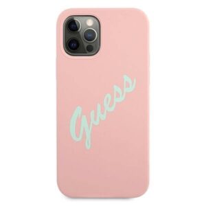 Apple iPhone 12 / 12 Pro Guess dėklas silikoninis Vintage (GUHCP12MLSVSPG) rožinės spalvos - Image 3