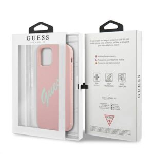 Apple iPhone 12 / 12 Pro Guess dėklas silikoninis Vintage (GUHCP12MLSVSPG) rožinės spalvos - Image 8