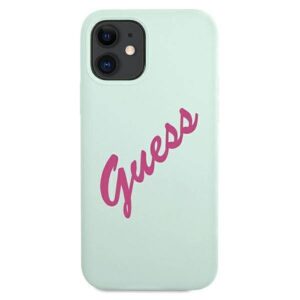 Apple iPhone 12 Mini Guess dėklas silikoninis Vintage (GUHCP12SLSVSBF) mint - Image 3