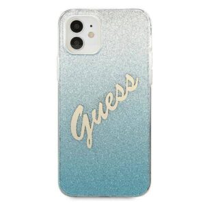 Apple iPhone 12 Mini Guess dėklas Glitter Gradient Script (GUHCP12SPCUGLSBL) mėlynos spalvos - Image 3