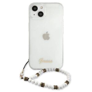Apple iPhone 13 Mini Guess dėklas White Pearl (GUHCP13SKPSWH) skaidrus - Image 3