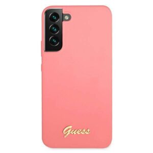 Samsung Galaxy S22 Plus Guess silikoninis dėklas Script Metal Logo (GUHCS22MLSLMGFU) rožinės spalvos - Image 3