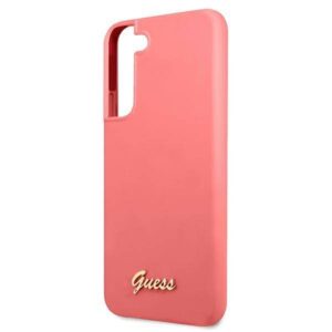 Samsung Galaxy S22 Plus Guess silikoninis dėklas Script Metal Logo (GUHCS22MLSLMGFU) rožinės spalvos - Image 6