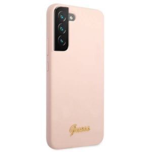 Samsung Galaxy S22 Plus Guess silikoninis dėklas Script Metal Logo (GUHCS22MLSLMGPP) light rožinės spalvos - Image 4