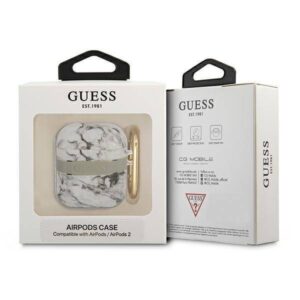 Apple AirPods ausinių dėklas Guess AirPods Marble Strap Collection (GUA2HCHMAG) gray - Image 3
