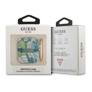 Apple AirPods ausinių dėklas Guess AirPods Flower Strap Collection (GUA2HHFLN) žalios spalvos - Image 3