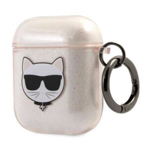 Apple AirPods ausinių dėklas Karl Lagerfeld Glitter Choupette (KLA2UCHGD) aukso spalvos - Image 3