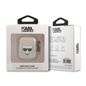 Apple AirPods ausinių dėklas Karl Lagerfeld Glitter Choupette (KLA2UCHGD) aukso spalvos - Image 4