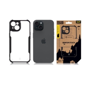Tactical Quantum Stealth dėklas skirtas Apple iPhone 15 skaidrus ir juodos spalvos - Image 3