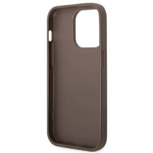 Apple iPhone 14 Pro Guess Dėklas 4G Metal Gold Logo rudos spalvos - Image 7
