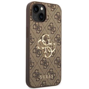 Apple iPhone 14 Guess dėklas 4G Big Metal Logo rudos spalvos - Image 4