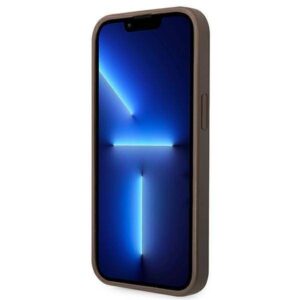 Apple iPhone 14 Guess dėklas 4G Big Metal Logo rudos spalvos - Image 5