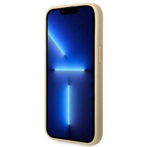 Apple iPhone 14 Guess Hard case Glitter Script telefono dėklas aukso spalvos - Image 5