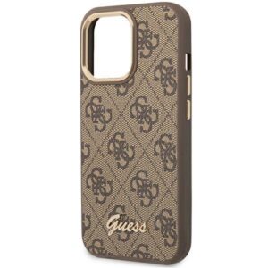 Apple iPhone 14 Pro Guess Dėklas 4G Vintage Gold Logo (GUHCP14LHG4SHW) rudos spalvos - Image 6