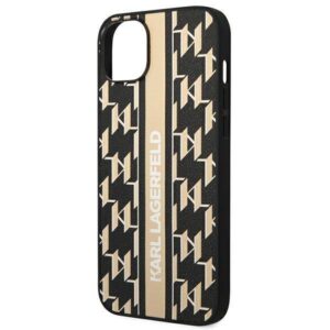 Apple iPhone 14 plus Karl Lagerfeld dėklas Monogram Stripe (KLHCP14MPGKLSKW) rudos spalvos - Image 6